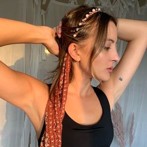 Anthropologie Beaded & Rhinestone Scarf Headband